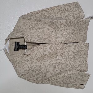 Womens Jessica Howard Suit Jacket Classy Beaded Iredescent Sequence Gold Size 6